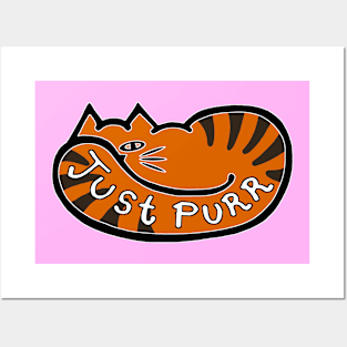 JUST PURR, Orange Tabby Posters and Art